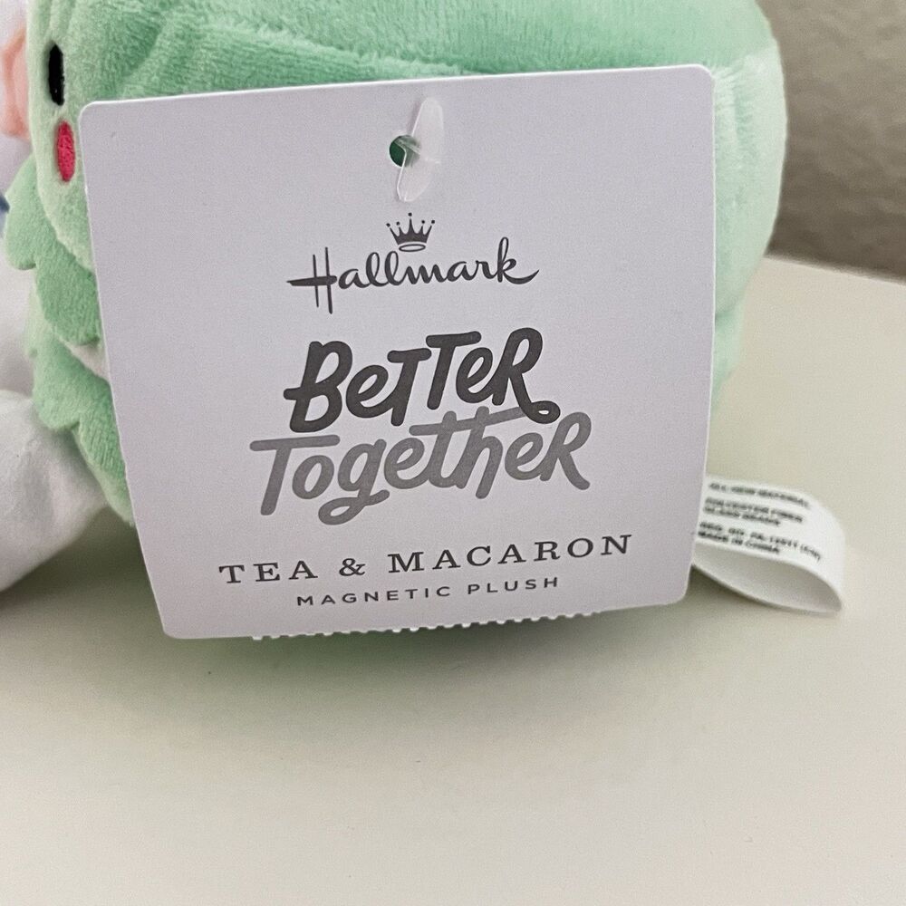 Hallmark Better Together Teacup and Macaron Cookie Magnetic Plush Pair Set w/TAG - Picture 6 of 11